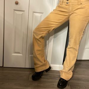 Low Rise Yellow Corduroy Pants 